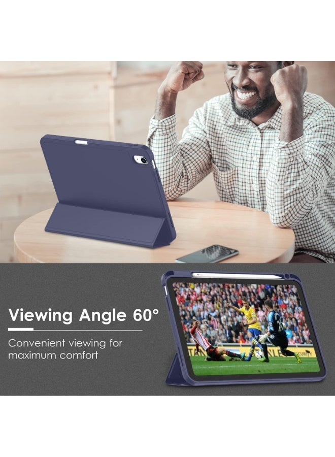 Case for iPad A16 2025 11th Generation 11 Inch/iPad 10th Generation 2022 10.9 Inch with Pencil Holder Durable PU Leather Flexible TPU Back Drop Resistant Protective Case Auto Wake/Sleep (blue) - Image 3